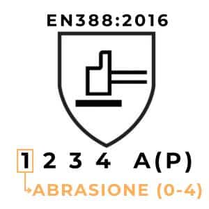 primo valore pittogramma en 388 resistenza all'abrasione