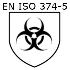 pittogramma certificazione EN ISO 374-5