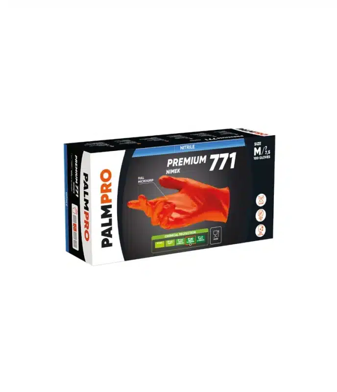 Guanti monouso nitrile Nimek 771 Palmpro Premium arancioni