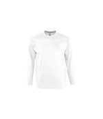 T-shirt Monarch bianca maniche lunghe Sol's