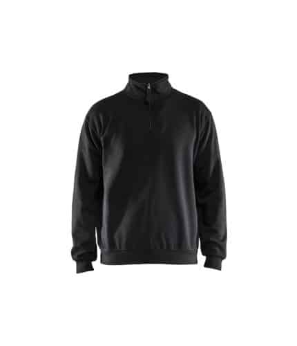Felpa mezza zip 3587 Blaklader nera