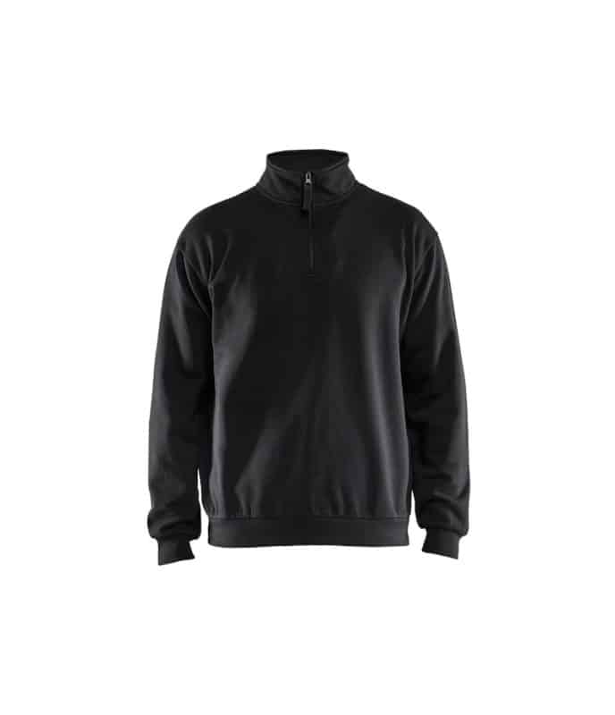 Felpa mezza zip 3587 Blaklader nera