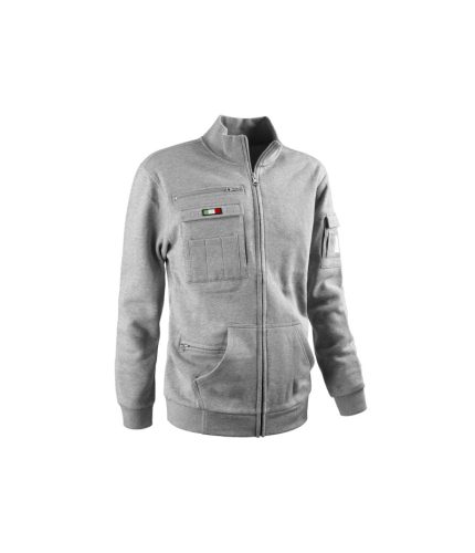 Rail felpa full zip multitasche grigia