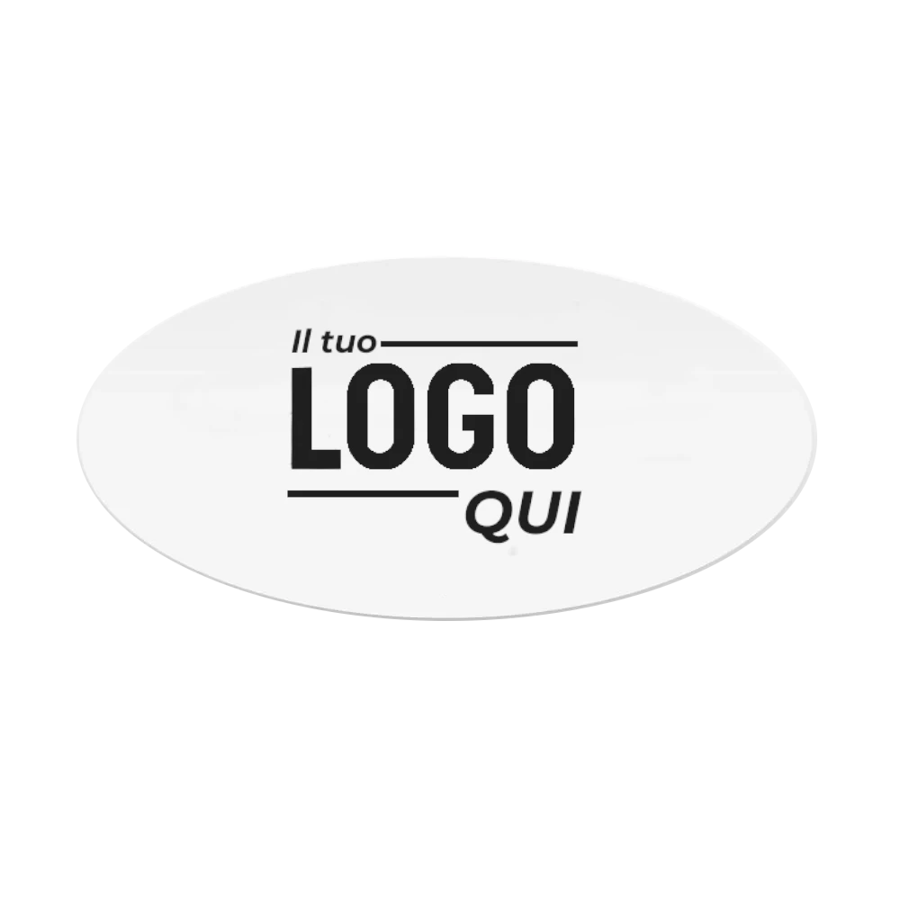 etichetta termoadesiva il tuo logo qui ovale
