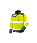 giubbotto giallo fluo antipioggia certificato con bande riflettenti